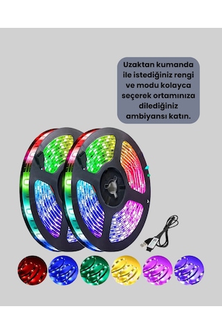 Pratik Kurulumlu 5 Metre Kumandalı Şerit Led Standart