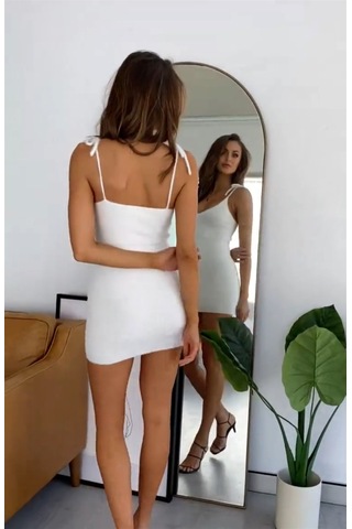 Omuzdan Bağlı Mini Elbise