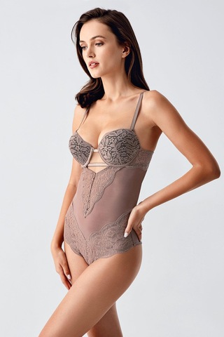 Cotonhause Kadın Dantelli Special Destekli Vizon Body C9t9n0o533 Vızon