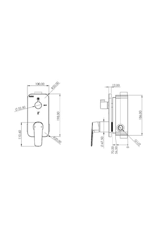 Agora 2+1 Yönlü Banyo Panel+batarya Kare-krom