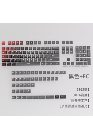Mekanik Klavye Keycaps Rgb Şeffaf Gaming Pbt Tuş Takımı Black