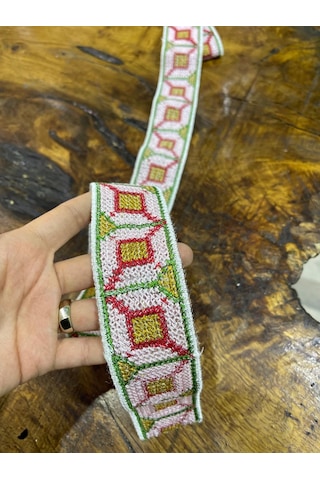 105x4 Cm Kaneviçe Desenli Şerit Dikiş Aksesuarı