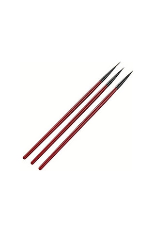 Detay Fırça Seti Kırmızı-ince Uçlu Fırça-tırnak Süsleme Fırçası-desen Fırçası, Altın Fırçası-3 Ad