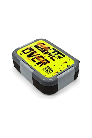 Coral High Kids Siyah Neon Sarı Game Over Desenli Paslanmaz Çelik Beslenme Kabı 39207 Neon Yeşil