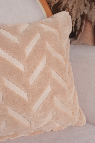 Chevron Welsoft Jakarlı Dekoratif Kırlent Kılıfı 43x43 Cm - Ztchevron Bej