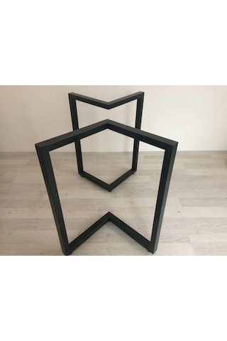 Masa Ayağı Ahşap Masa Ayağı Metal Masa Ayakları Üçgen Tasarım Siyah 71 x 60 CM