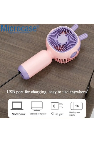 Microcase Fn40 Telefon Tutacaklı Şarj Edilebilir Elde Taşınabilir Mini Fan - Al5299