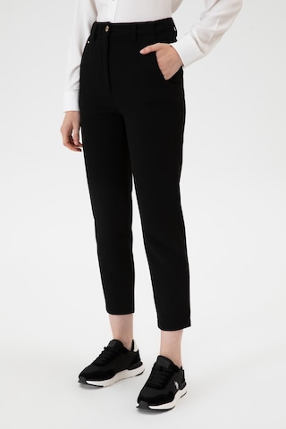 U.S. Polo Assn. Kadın Siyah Carrot High Waist Fit Kanvas Pantolon 50309273-VR046