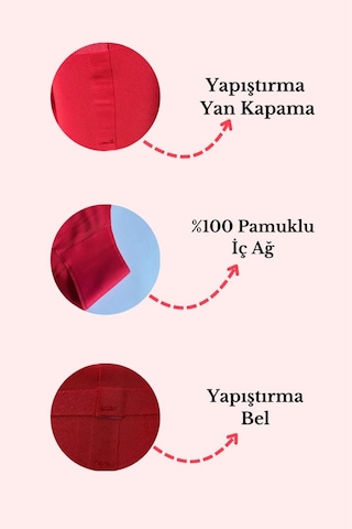 Sensu Kadın Yapıştırma Lazer Kesim Külot - Kts4055 Kırmızı Kırmızı
