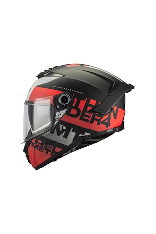 Mt Helmets Thunder 4 Sv Waves B5 Kapalı Kask Siyah - Beyaz - Kırmızı