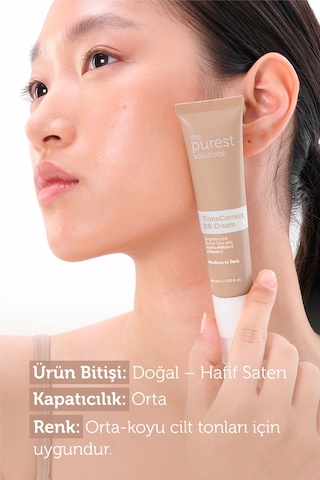 The Purest Solutions Lekeli Ciltler İçin Cilt Tonu Eşitleyici BB Krem ,SPF 50 + 40 ml – Orta / Koyu Ton