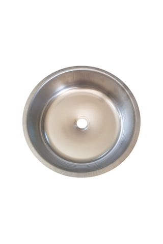 Krom Eviye 060 430 Dar Sifon Yuvarlak Desenli Eviye 38 CM