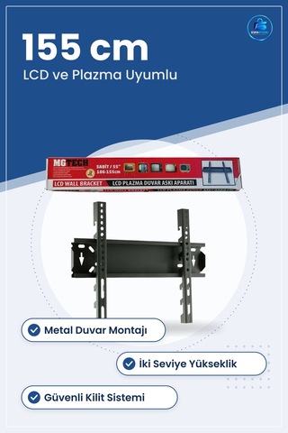 Tv Askı Aparatı Sabit İle 155 Cm Lcd Plazma Duvar Braketi Salon Y
