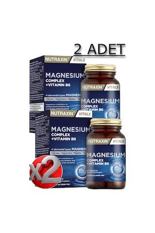 2 Adet Nutraxin Magnezyum Complex 60 Adet Tablet 125 Mg - Bisiglinat-taurat-malat-sitrat-b6 2 Adet Nutraxin Magnezyum Complex 60 Adet Tablet 125 Mg - Bisiglinat-taurat-malat-sitrat-b6