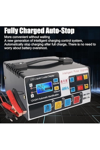 Novahub Ab Tak Yüksek Frekans Darbe Onarım Akü Şarj Cihazı Tekne Motosiklet Araç Akü Şarj Cihazı 12 V/24 V 220 W Yüksek Güç