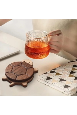 Ulzyvf Matı Masası Masası Kaplumbağa Kahverengi Kahve Kahve İçin Bardak Altlıkları Ahşap Ah Kahverengi