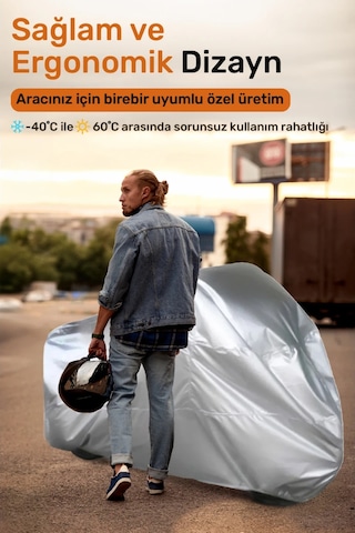 Mondial 50 Beestreet İçin Arka Çanta Ve Kilit Uyumlu Gri Motosiklet Branda, Güvenli