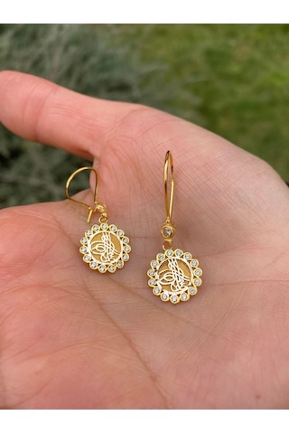 Çgk Çiğdem Gürel Kuyumculuk Sallantılı Tuğra Küpe Gold