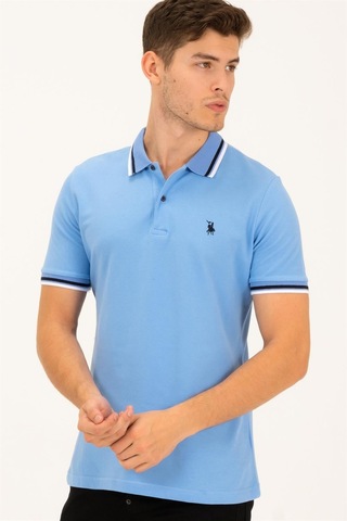 T8594 Dewberry Erkek T-shırt-açık Mavi-2