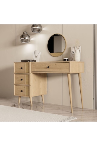 2254 Rose Ahşap Ayaklı Mdf Çerçevli Makyaj Masası Sepet-yunus