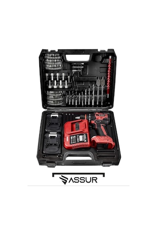 Assur ASR133 21V Darbeli Şarjlı Matkap Vidalama Kırmızı