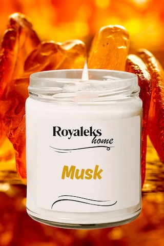 Doğal Özel Seri Kokulu Dekoratif Kavanoz Mum 210 Cc - Musk Esansı - Ryl Çok Renkli