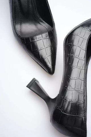 Trendella Siyah Kroko Topuklu Kadın Stiletto Tr20ms02f