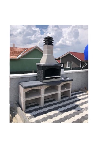 Mangal Barbekü 80 Lik Davlumbazlı Evyeli Ve Masalı Model