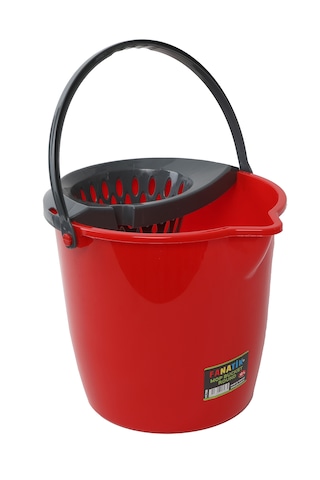 Yuvarlak Fanatik Mop Ve Su Kovası Sıkma Hazneli 12 Lt-kırmızı