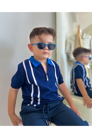 Yeni-unisex 1-5 Yaş Polarize Mavi Çocuk Güneş Gözlüğü Mavi