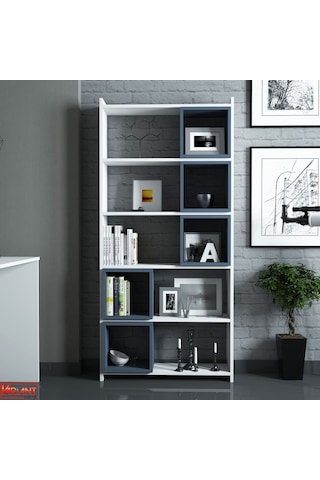 Variant Variant Box Kitaplık - Beyaz / Mavi