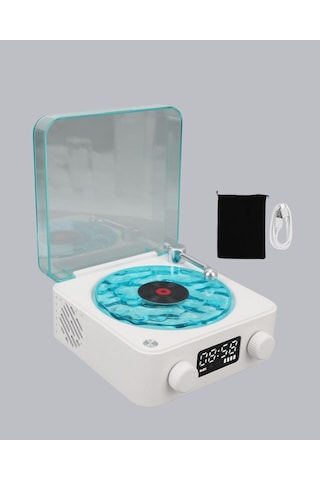 Gece Lambası Stereo Bluetooth Hoparlör Dijital Saatli Vintage Tasarım Çok Fonksiyonlu Çok Renkli