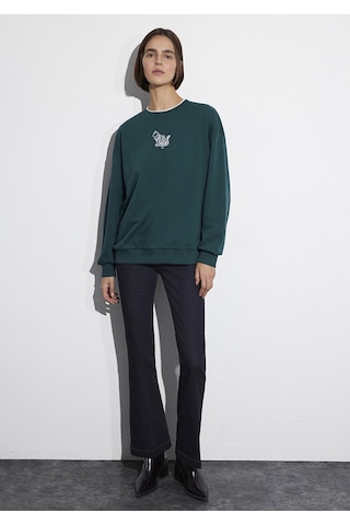Mavi - Yılbaşı Temalı Yeşil Sweatshirt 1s10500-71932 Yeşil