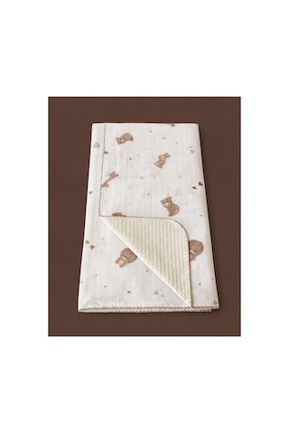 %100 Pamuk Bebek Battaniyesi Pikeli 100x100 Beyaz