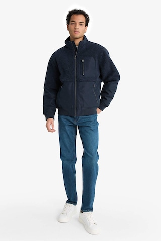 Defacto Regular Fit Triko Detaylı İç Cepli Pelüş Mont F5048ax25wnnv175 Lacivert-nv175