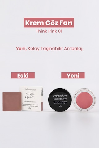 Bade Natural Krem Göz Farı 01 Think Pink