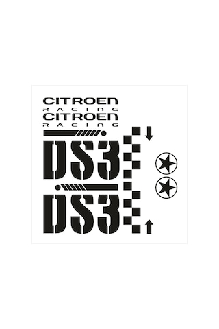 Citroen İçin Uyumlu Aksesuar Ds3 Oto Sticker Set Siyah