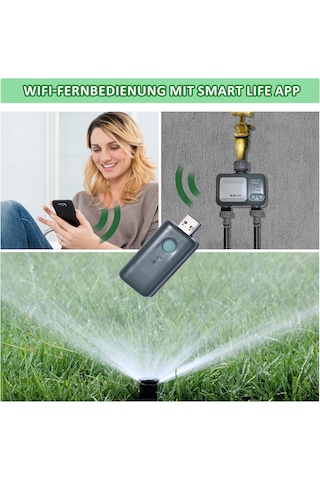 Bahçe Sulama Kontrol Cihazı, Wifi Hub, 2 Çıkışlı, Ipx5 Su Geçirmez, Otomatik Sulama, Su Kontrollü Zamanlayıcı, Bahçe, Çim İçin