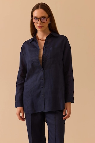 Seçil Kadın Oversize Kesim Gömlek 0036 Lacivert