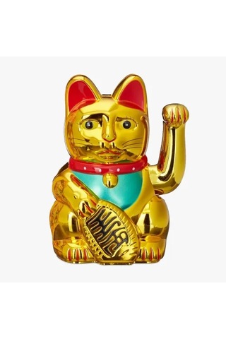 Altın Rengi Şanslı Kedi Çok Renkli