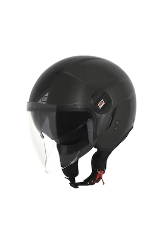Alpha Solid Açık Motosiklet Kask Siyah
