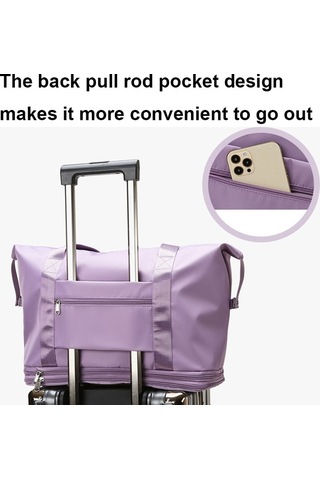 Ht-224 Büyük Kapasiteli Genişletilebilir Su Geçirmez Spor Fitness Çantası Pembe