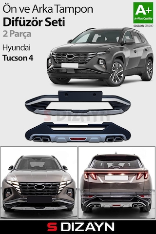 S-dizayn Hyundai Tucson Ön Ve Arka Tampon Koruma Difüzör Seti 2021 Üzeri A+ Kalite