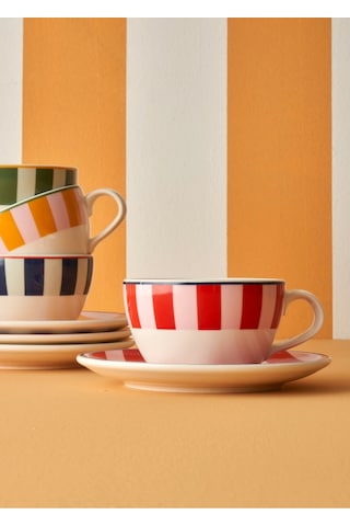 Bella Maison Line 2'li Çay Fincanı Yeşil-turuncu 270 Cc Yeşil-turuncu