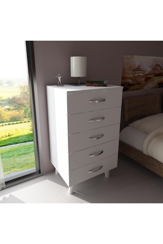 Dekorister Cemre 5 Çekmeceli Şifonyer Beyaz