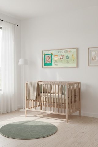Kişiye Özel Bebek Doğum Tablosu 60x25 Cm Çerçeveli İsimli Bebek Odası Duvar Dekoru
