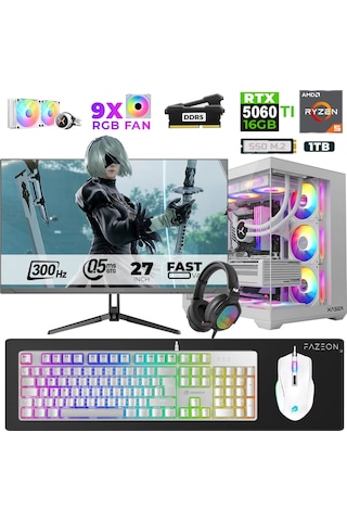 Xaser Star X360 R5-7500F 32 GB 1 TB SSD 16 GB RTX5060Tİ 27" Dos NVME Masaüstü Oyuncu Bilgisayarı