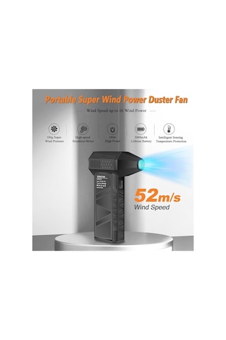 Mini Turbo Jet Fan Basıçlı Hava Üfleyici Şarjlı Vantilatör 130.000 Rpm Basınçlı Hava Fanı