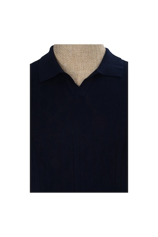 Cengiz İnler Desenli Merserize Polo Yaka Erkek Triko T-shirt 001