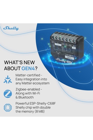 2pm Gen4 - Wlan Akıllı Röle Şalteri, Panjur Şalteri, Elektrik Sayacı, 2 Kanal, 16 A, Işık Şalteri, Akıllı Ev, Zamanlayıcı, Alexa, Google Ve Homekit, Matter, Hub Gerekli Değildir